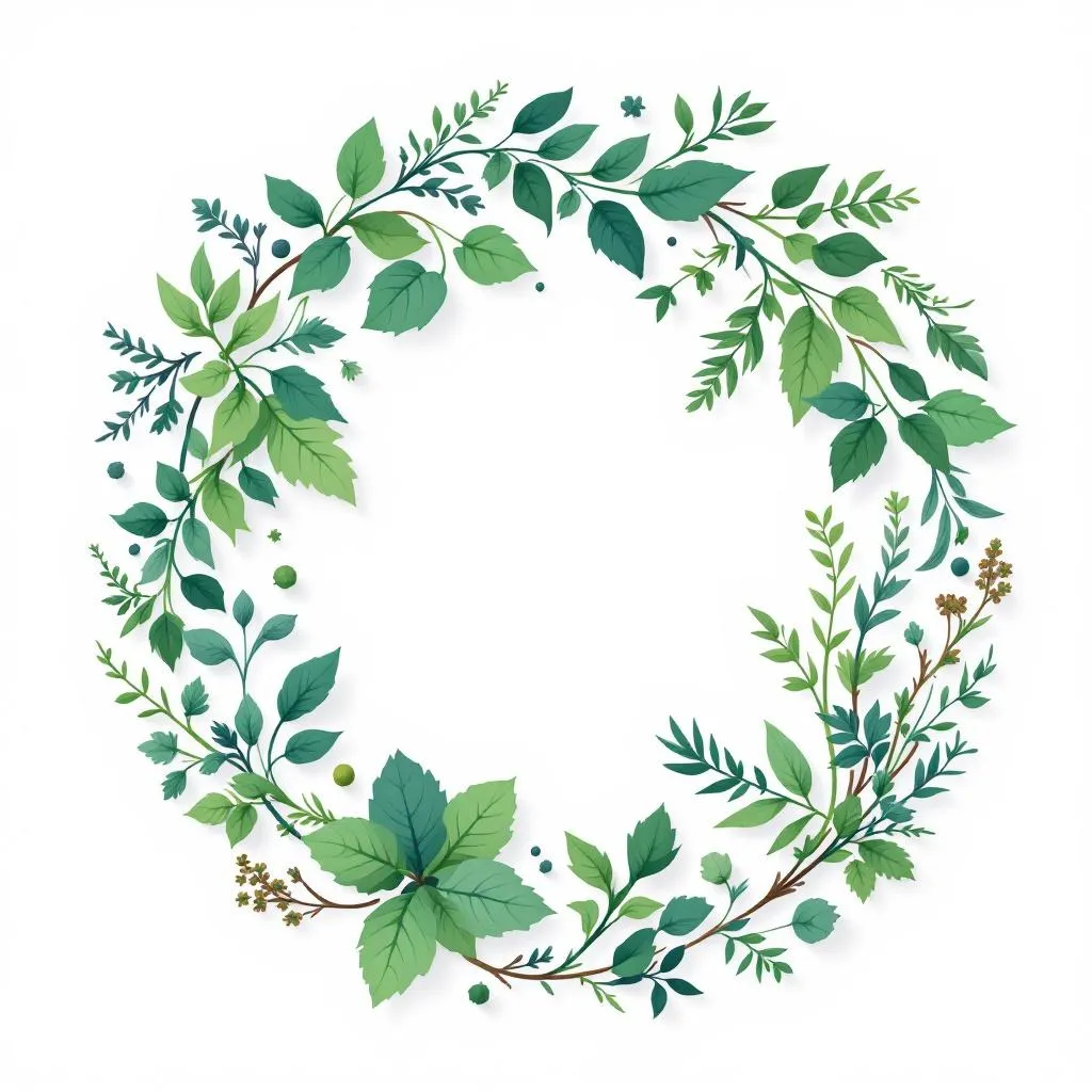 Illustration de plantes et herbes naturelles présentées comme alternatives au sémaglutide